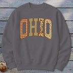 Ohio Faux Embroidery Letters Sweatshirt
