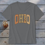 Ohio Faux Embroidery Letters V-neck