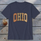 Ohio Faux Embroidery Letters V-neck