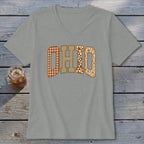 Ohio Faux Embroidery Letters V-neck