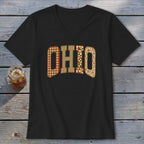 Ohio Faux Embroidery Letters V-neck