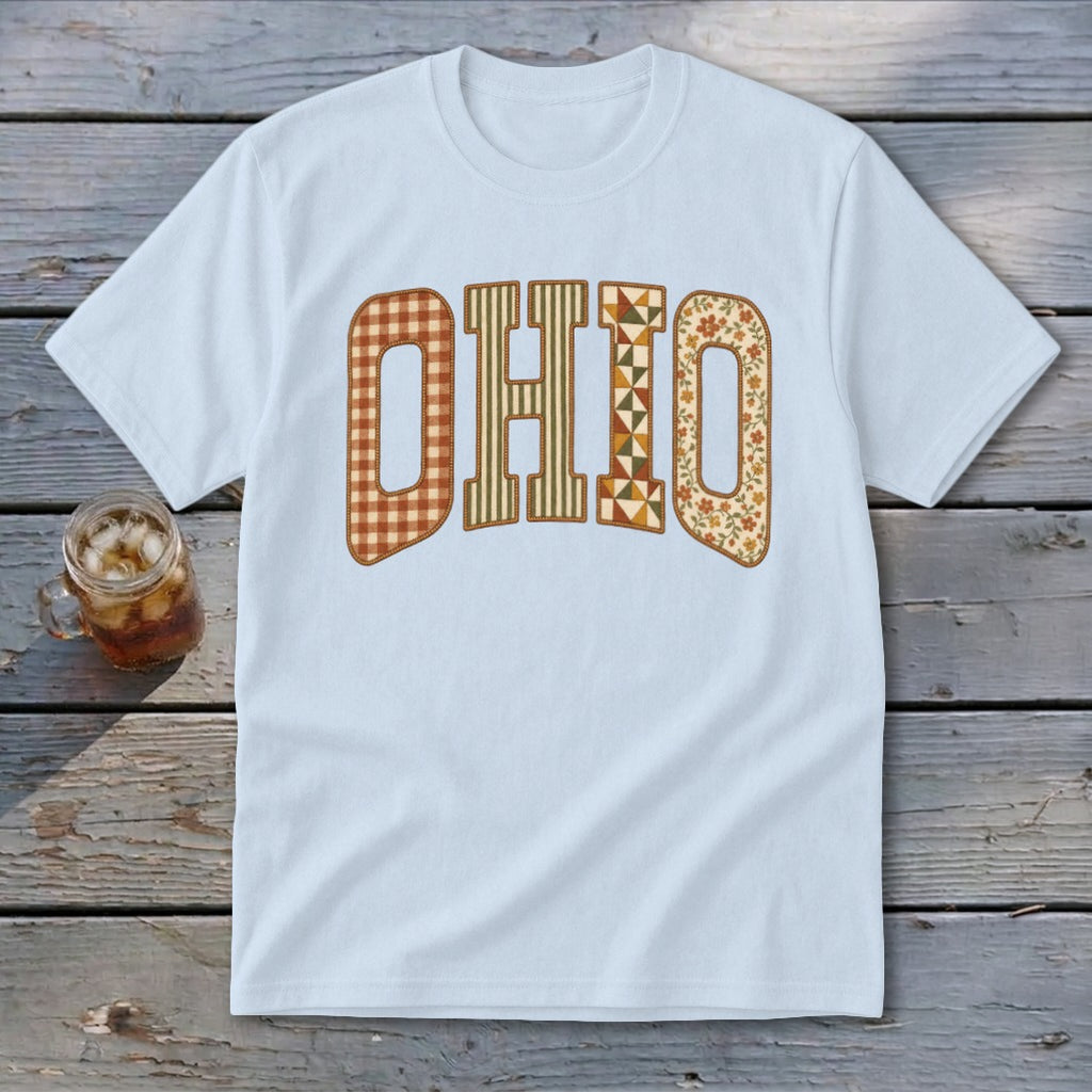 Ohio Faux Embroidery Letters Youth Tee