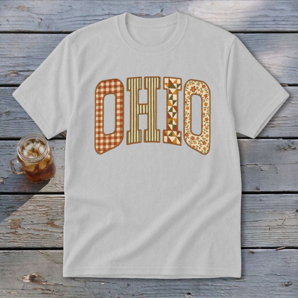 Ohio Faux Embroidery Letters Youth Tee