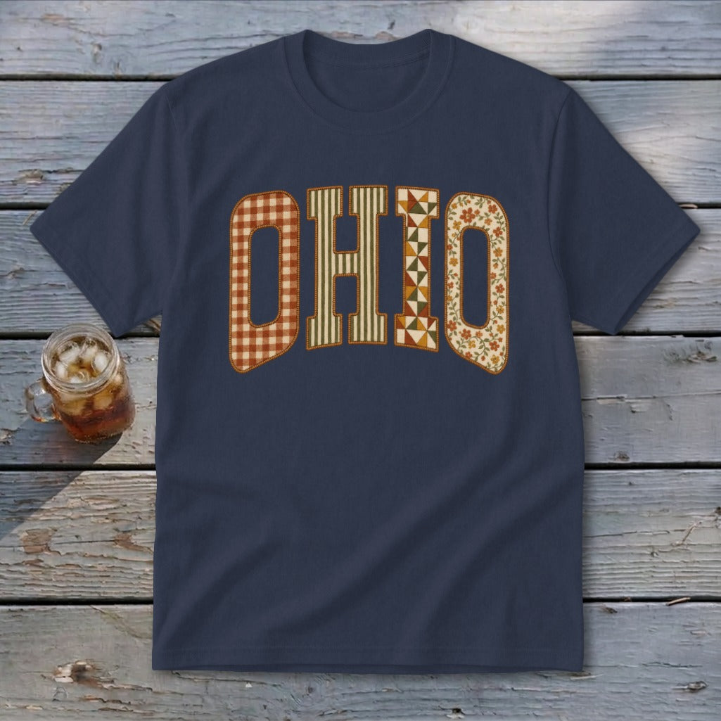 Ohio Faux Embroidery Letters Youth Tee