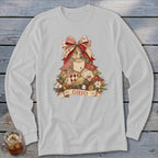 Ohio Faux Patchwork Christmas Tree Long Sleeve Tee