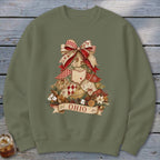 Ohio Faux Patchwork Christmas Tree Sweatshirt