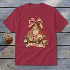 Ohio Faux Patchwork Christmas Tree Youth Tee