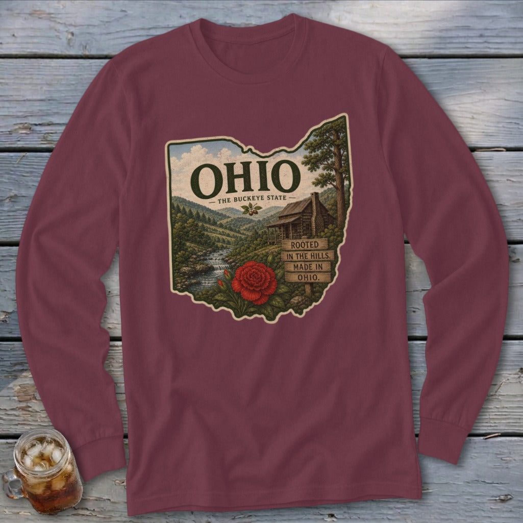 Ohio Homeplace Scene Long Sleeve Tee