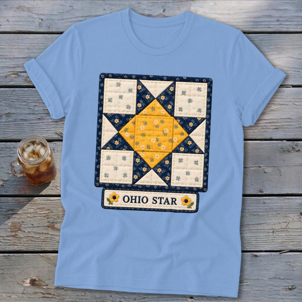 Ohio Star Faux Quilt Block Softstyle Tee