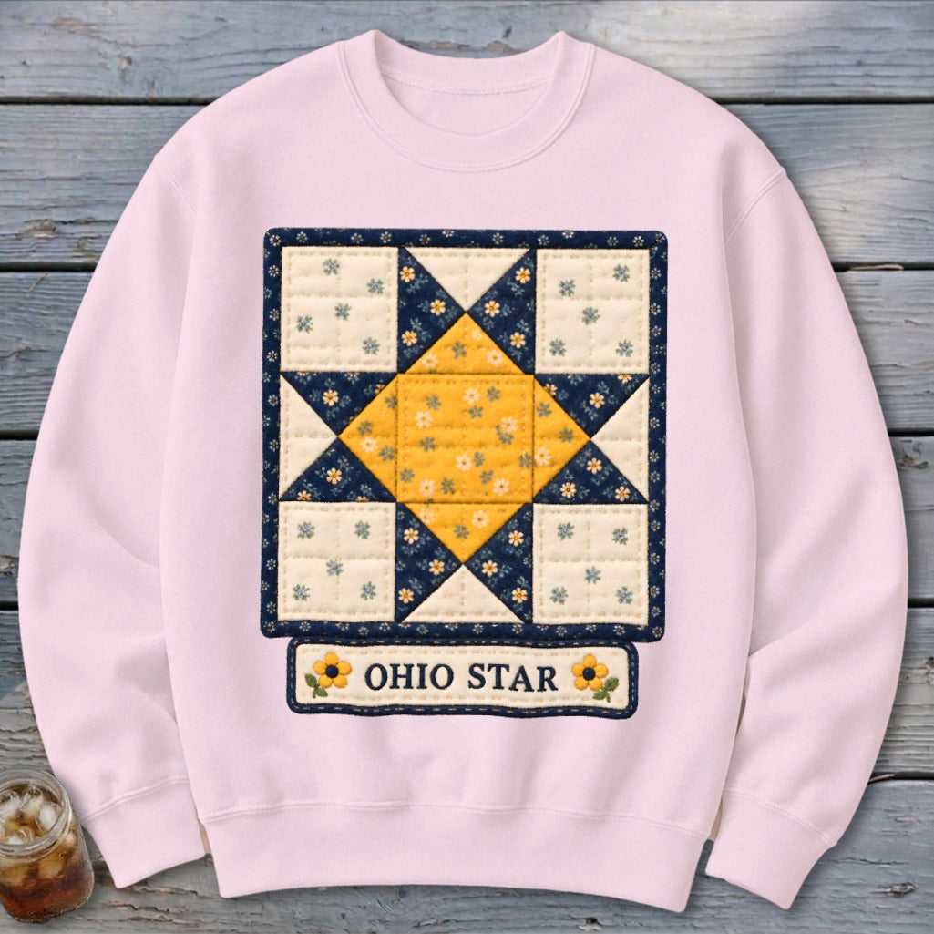 Ohio Star Faux Quilt Block Sweatshirt