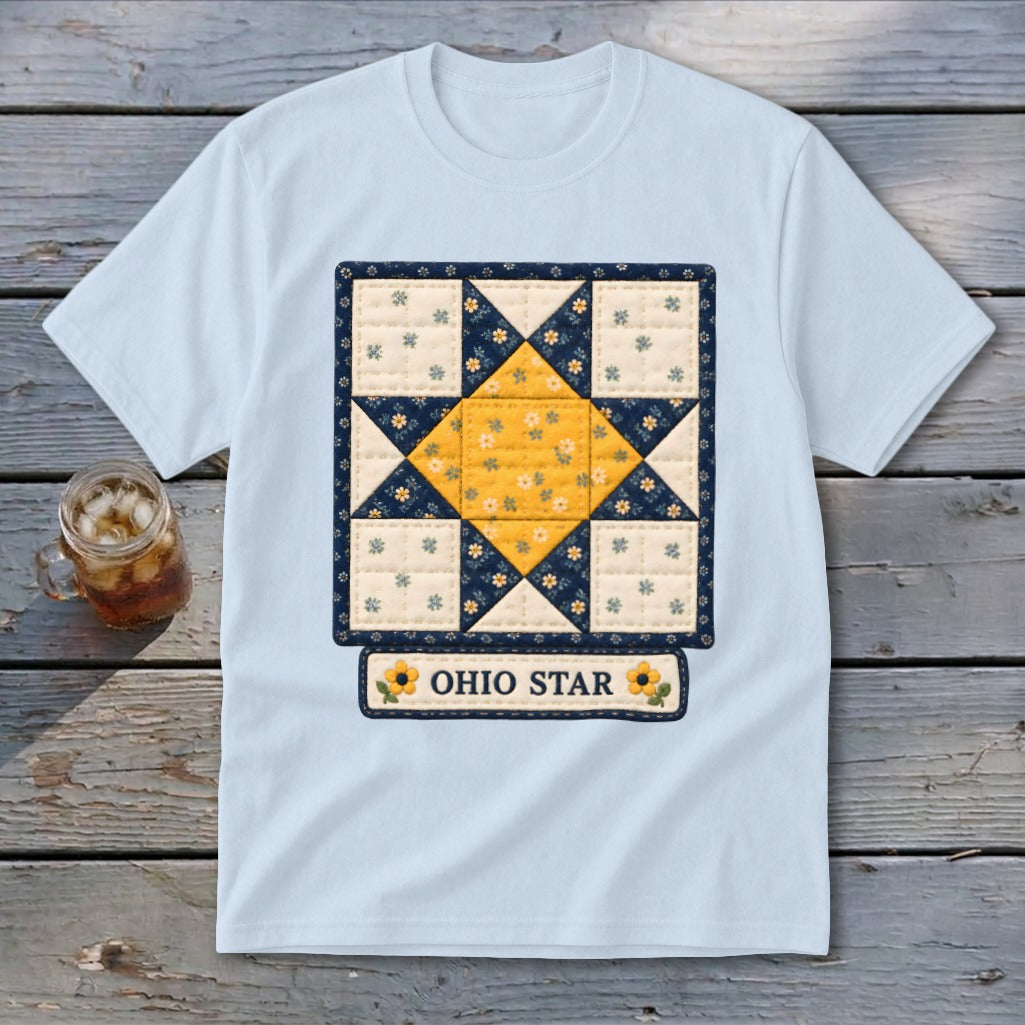 Ohio Star Faux Quilt Block Youth Tee