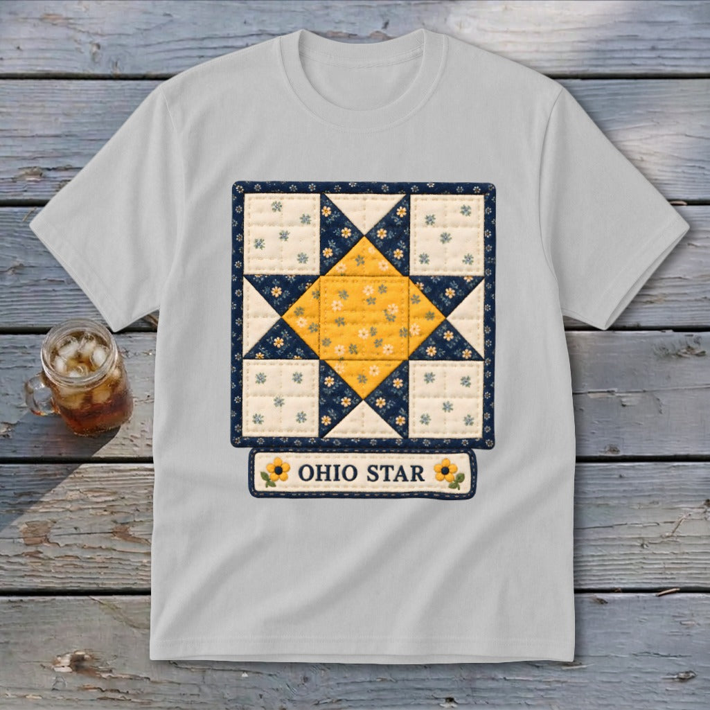 Ohio Star Faux Quilt Block Youth Tee