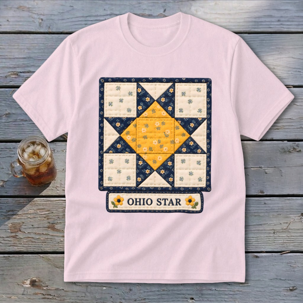 Ohio Star Faux Quilt Block Youth Tee