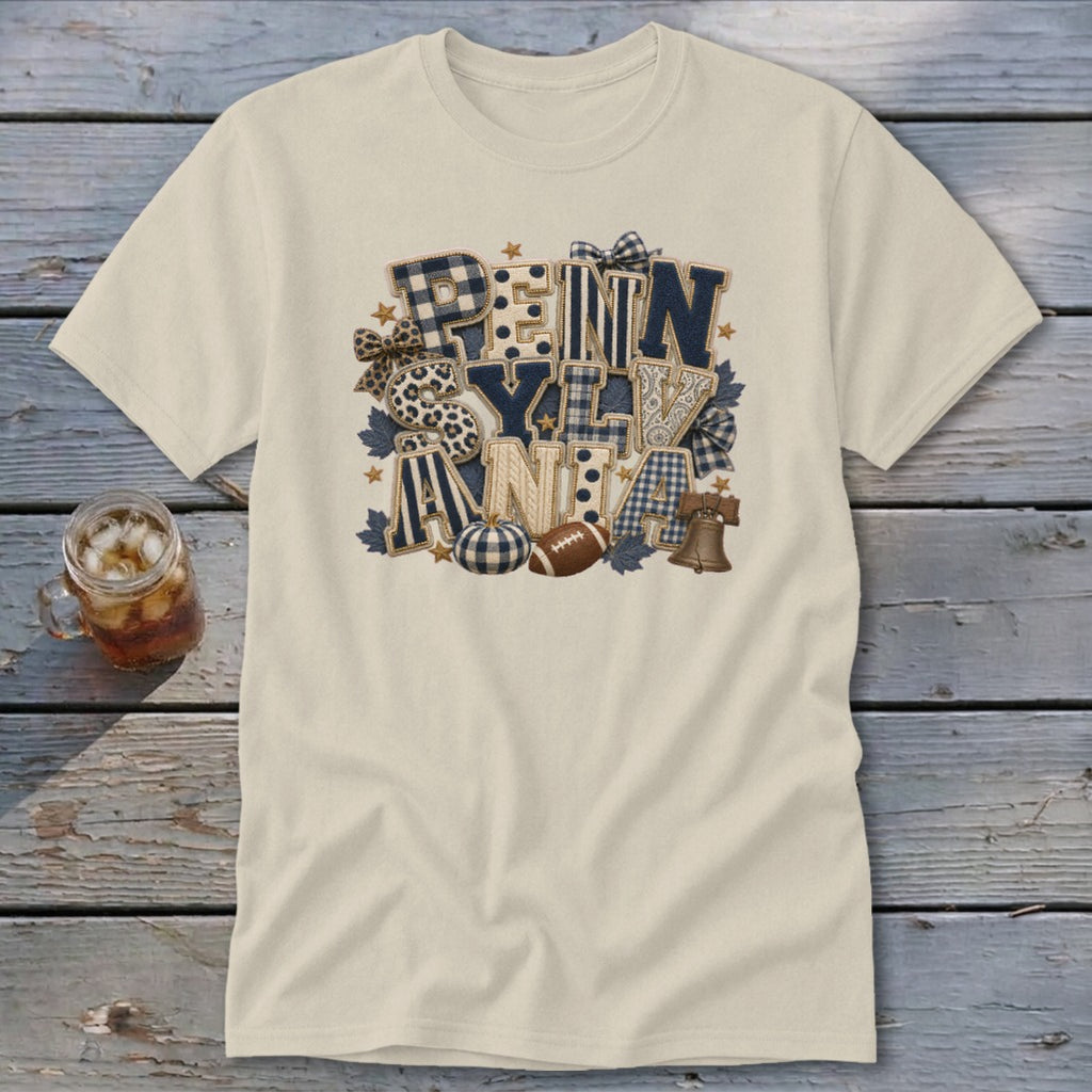 Pennsylvania Faux Chenille Fall Patch Classic Tee