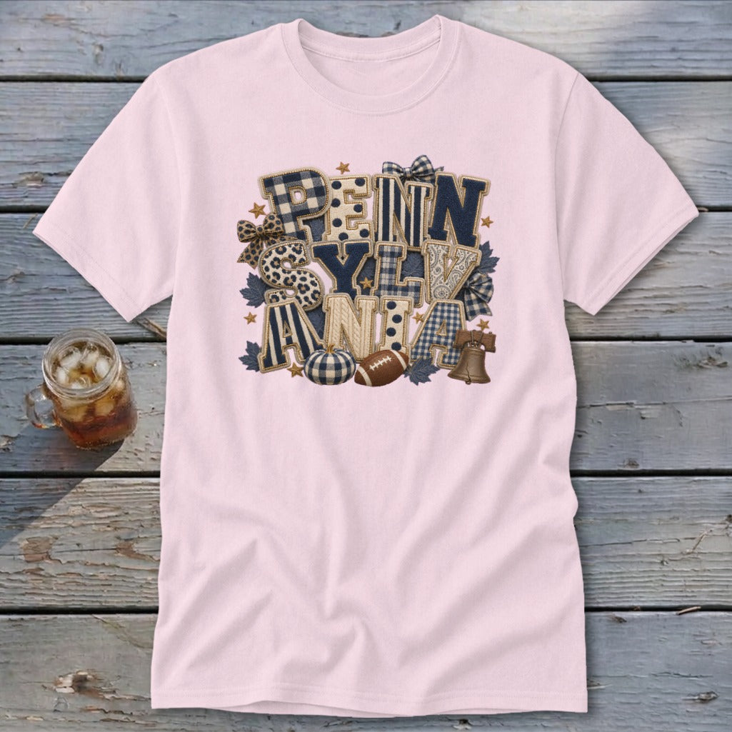 Pennsylvania Faux Chenille Fall Patch Classic Tee