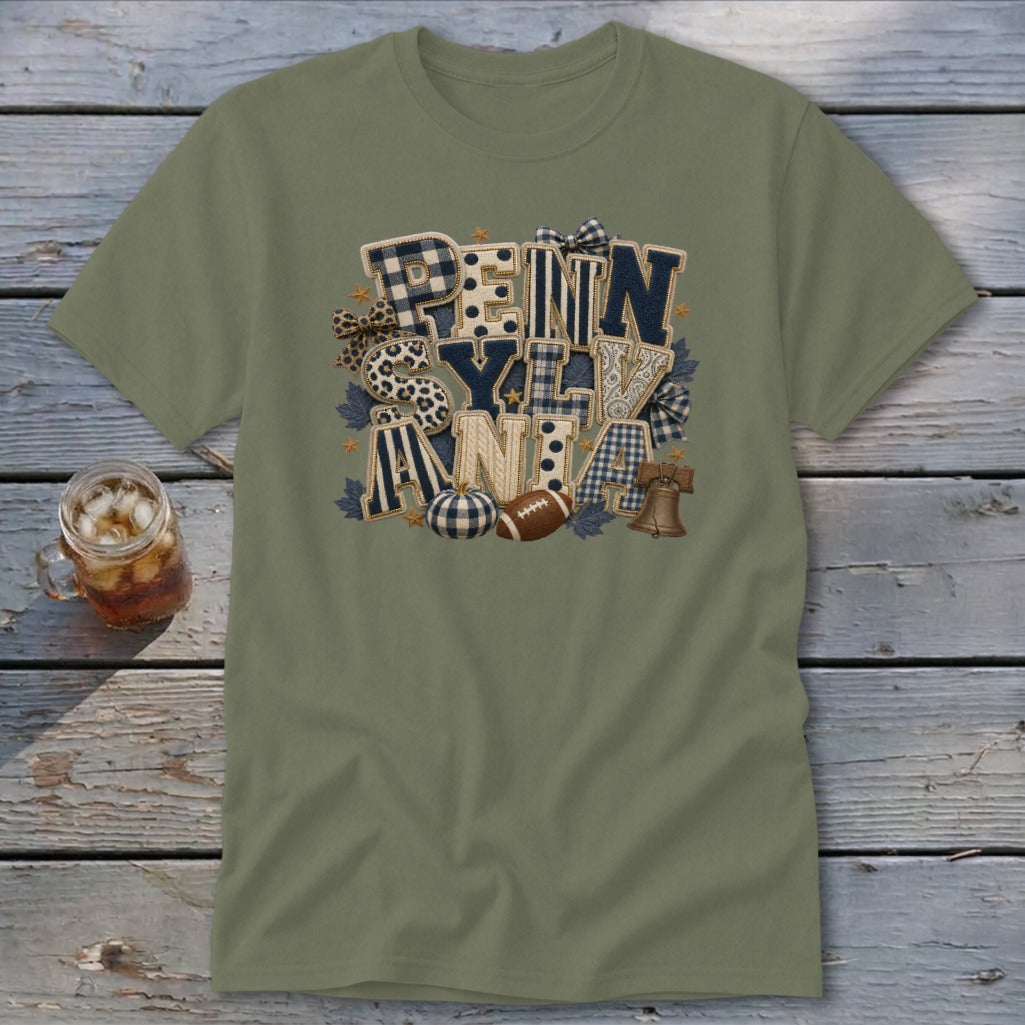 Pennsylvania Faux Chenille Fall Patch Classic Tee