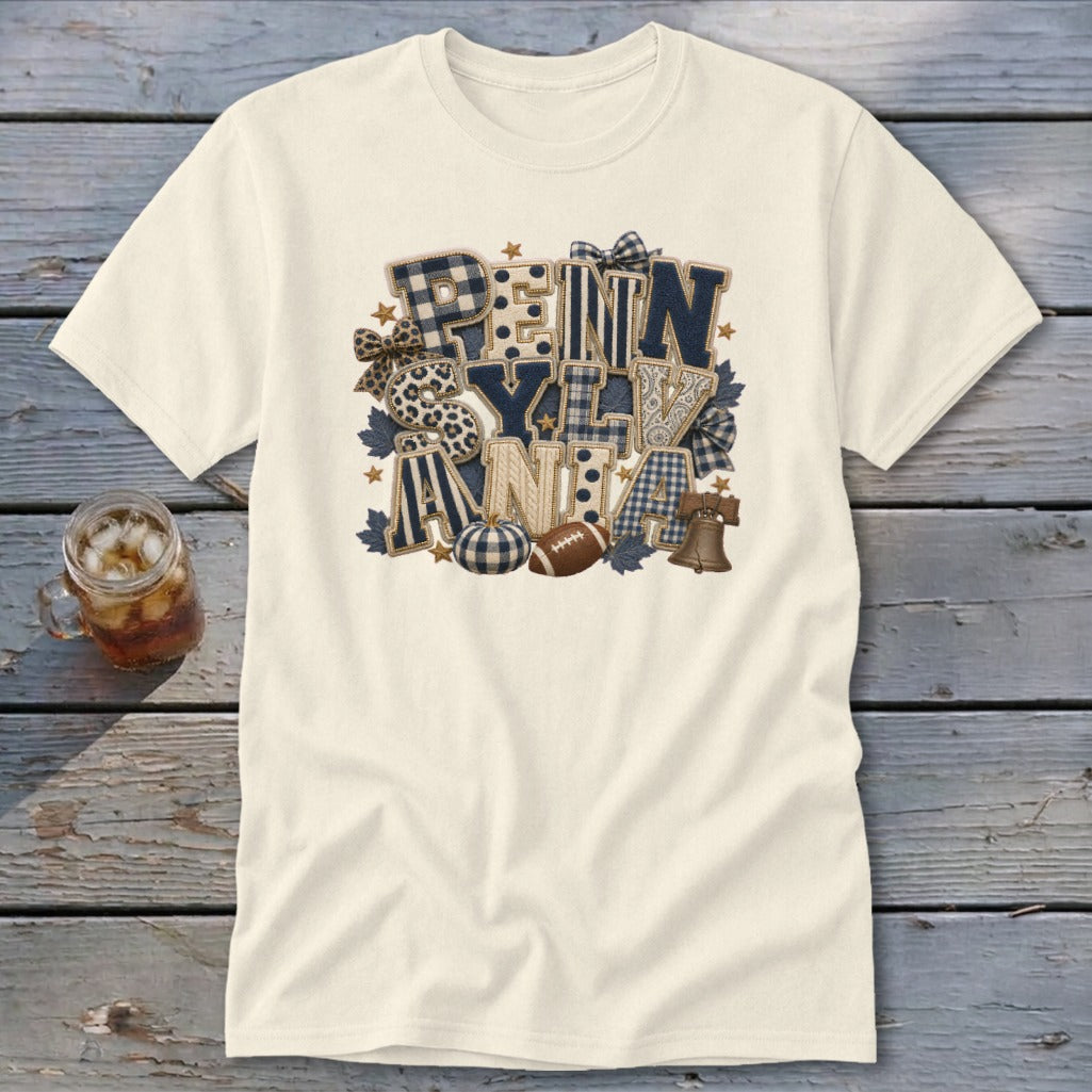 Pennsylvania Faux Chenille Fall Patch Classic Tee