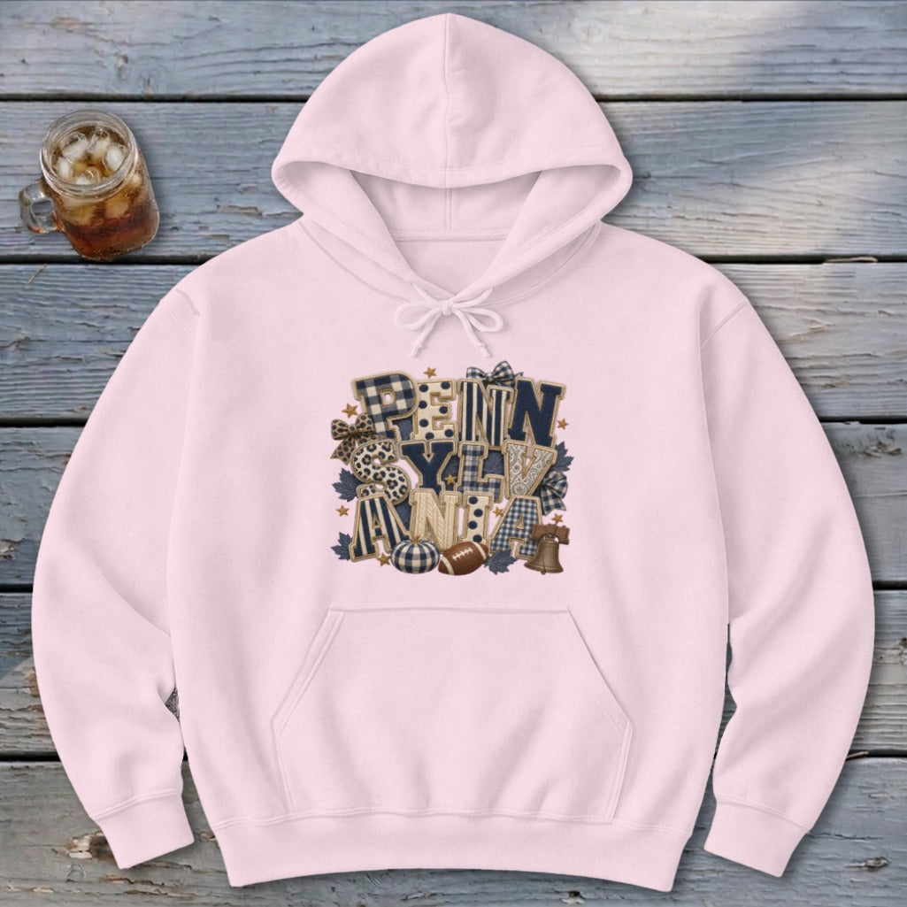 Pennsylvania Faux Chenille Fall Patch Hoodie