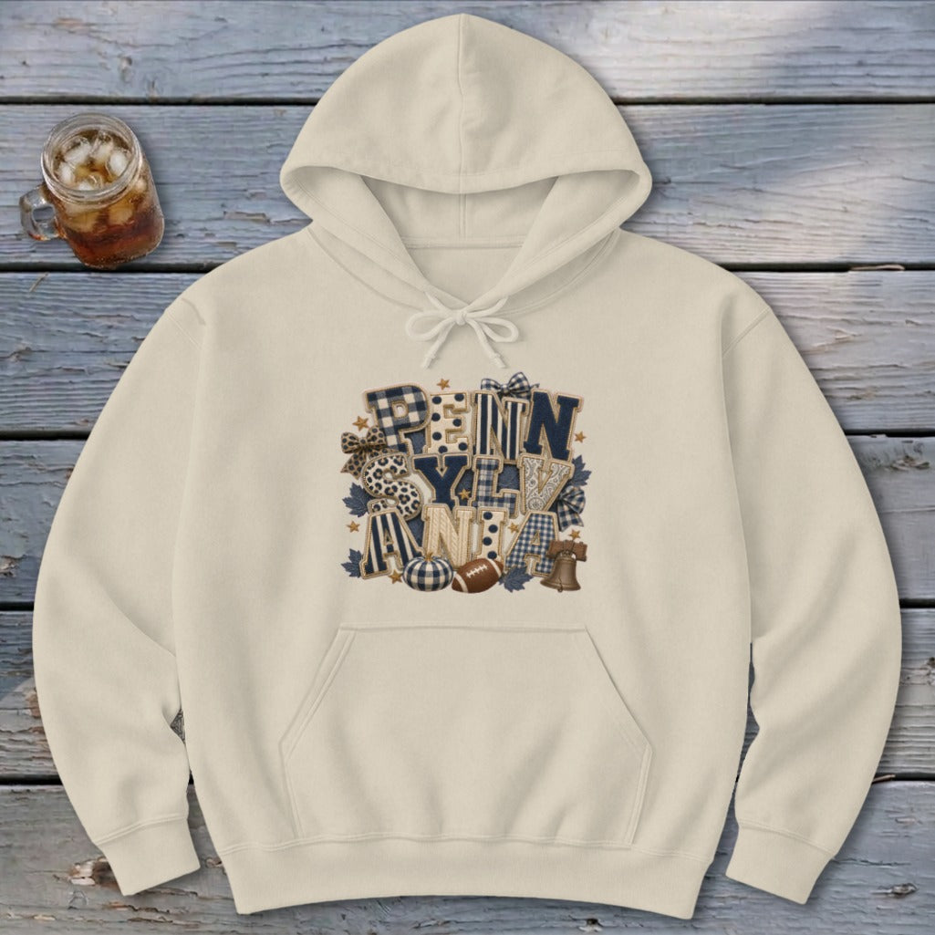 Pennsylvania Faux Chenille Fall Patch Hoodie