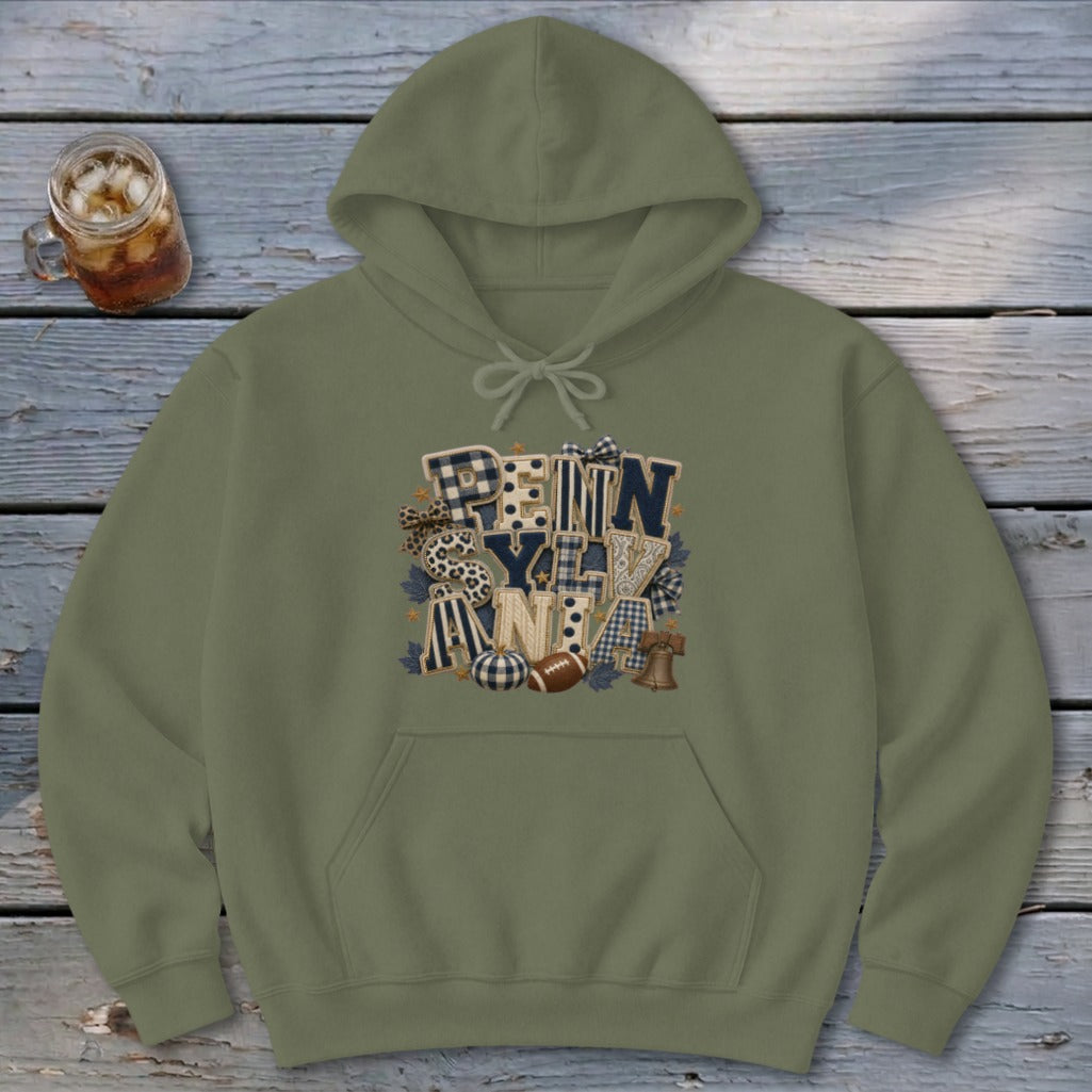 Pennsylvania Faux Chenille Fall Patch Hoodie
