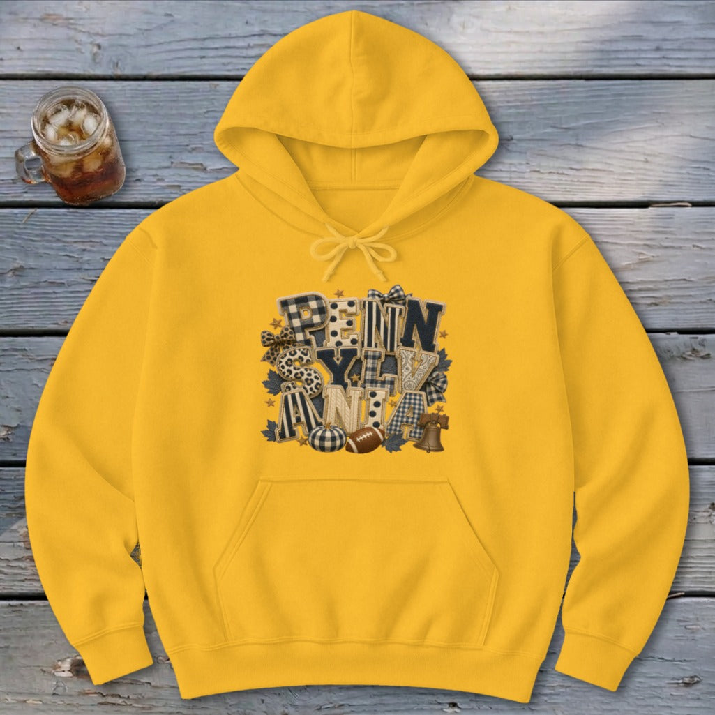 Pennsylvania Faux Chenille Fall Patch Hoodie
