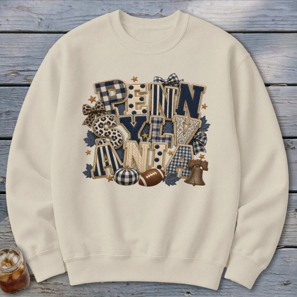 Pennsylvania Faux Chenille Fall Patch Sweatshirt