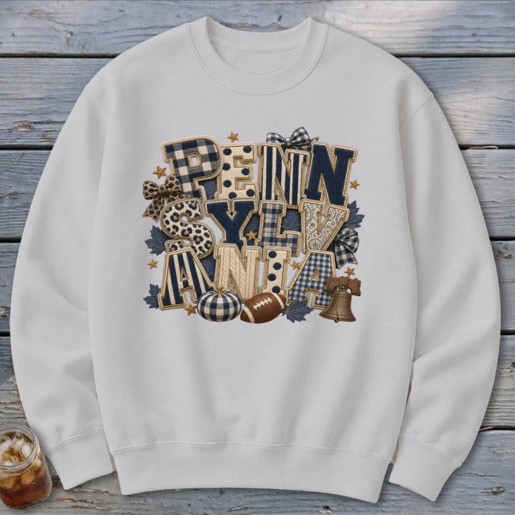 Pennsylvania Faux Chenille Fall Patch Sweatshirt