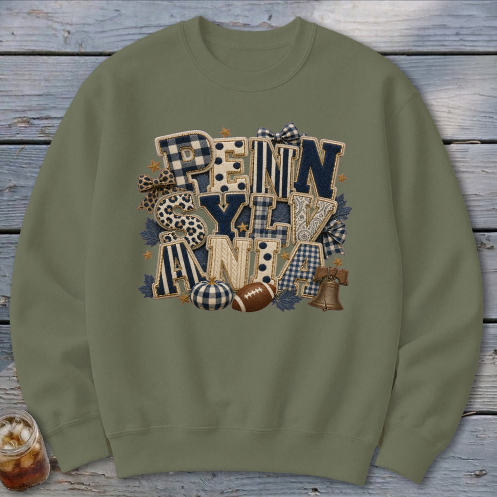 Pennsylvania Faux Chenille Fall Patch Sweatshirt