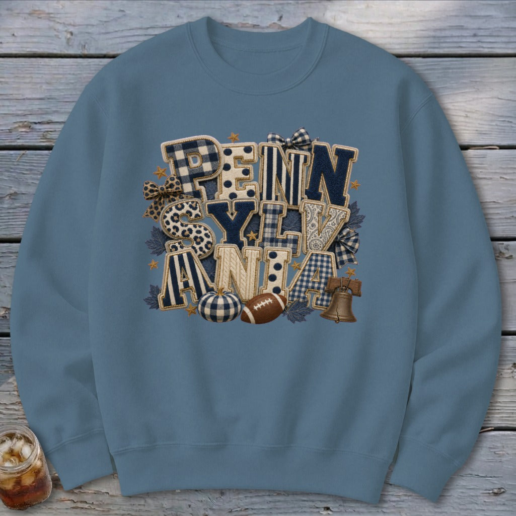 Pennsylvania Faux Chenille Fall Patch Sweatshirt