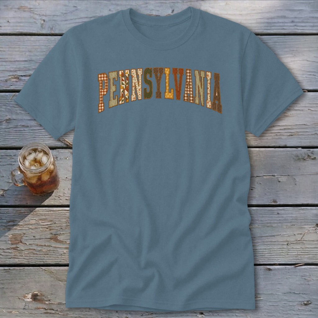 Pennsylvania Faux Embroidery Letters Classic Tee