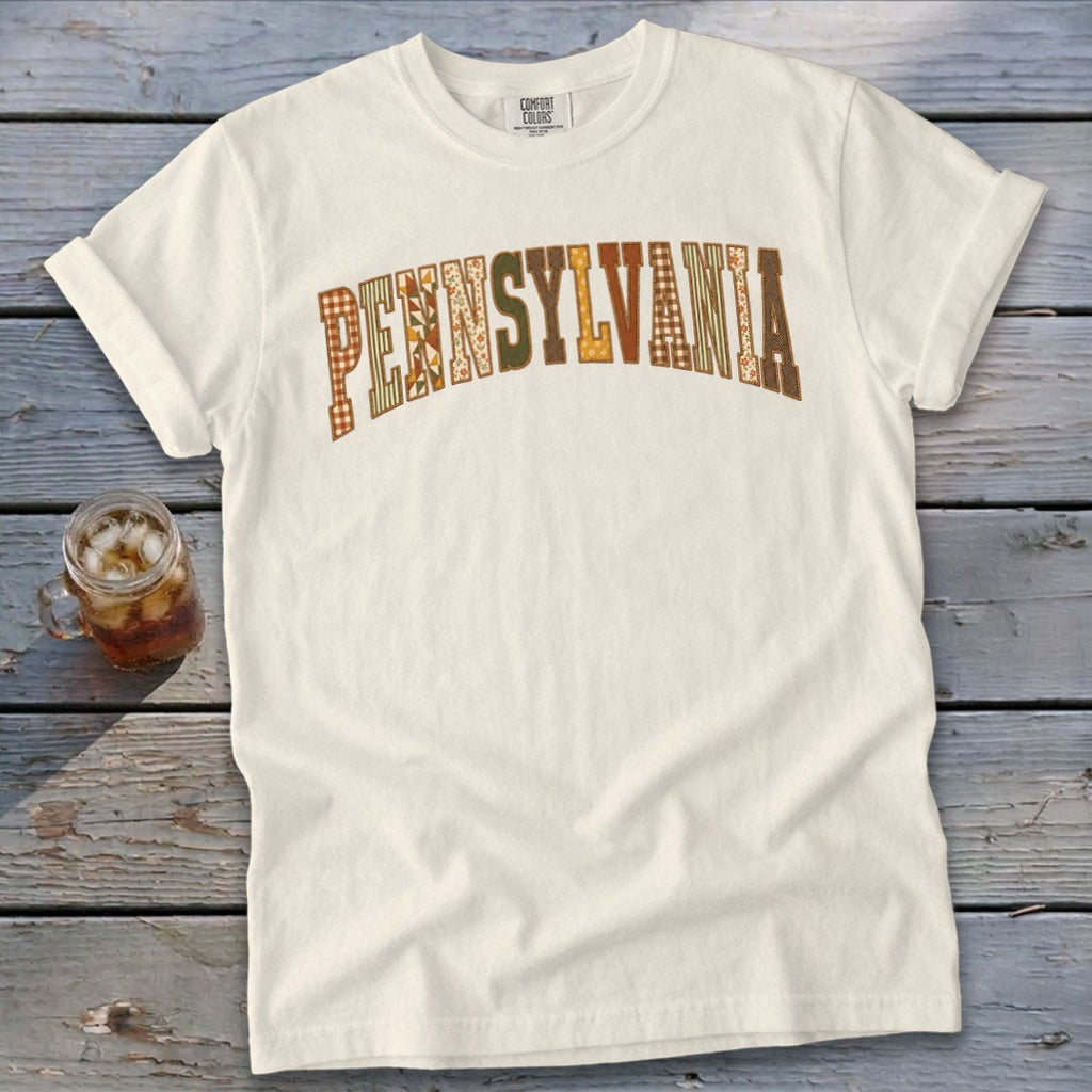 Pennsylvania Faux Embroidery Letters Signature Tee