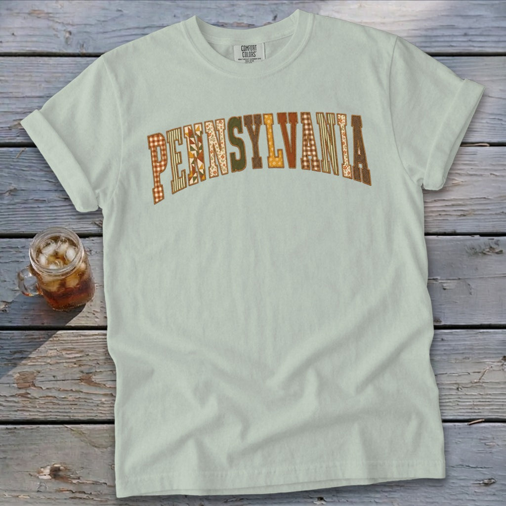Pennsylvania Faux Embroidery Letters Signature Tee