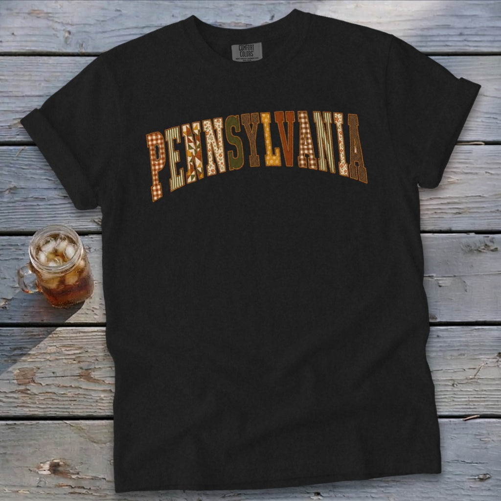 Pennsylvania Faux Embroidery Letters Signature Tee