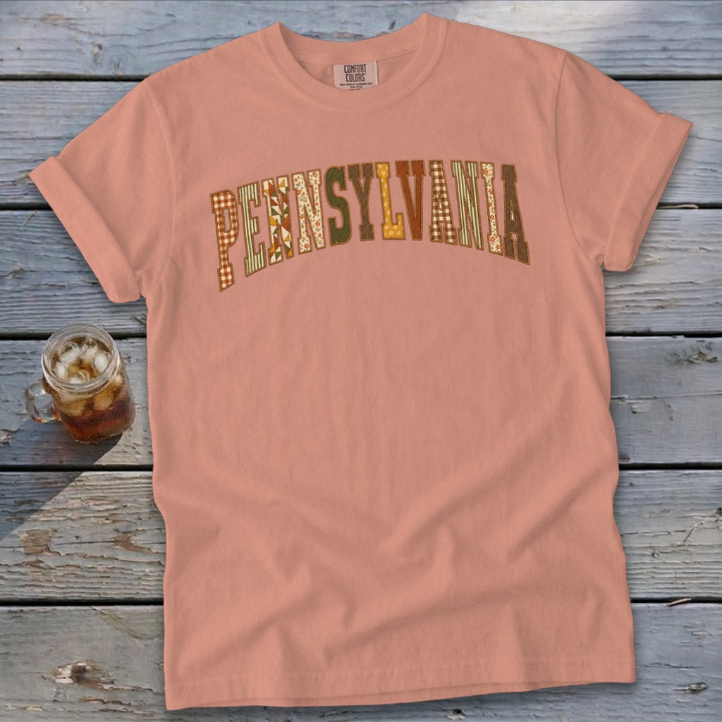Pennsylvania Faux Embroidery Letters Signature Tee