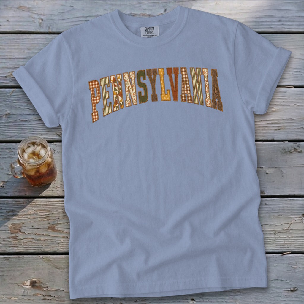 Pennsylvania Faux Embroidery Letters Signature Tee