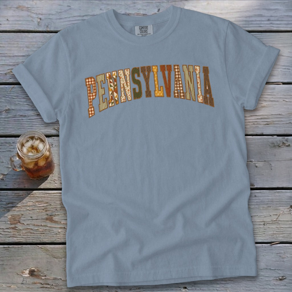 Pennsylvania Faux Embroidery Letters Signature Tee