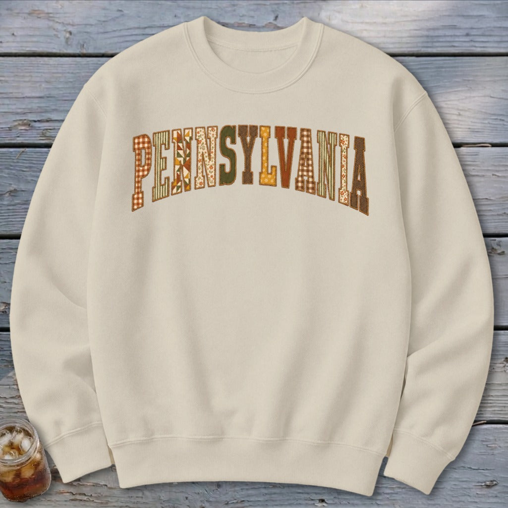 Pennsylvania Faux Embroidery Letters Sweatshirt