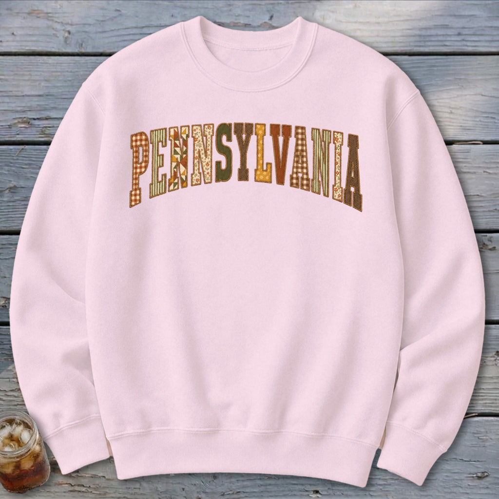 Pennsylvania Faux Embroidery Letters Sweatshirt