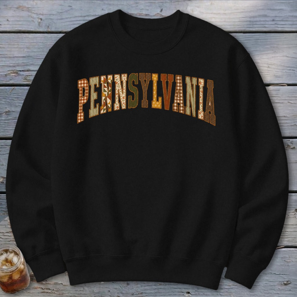 Pennsylvania Faux Embroidery Letters Sweatshirt