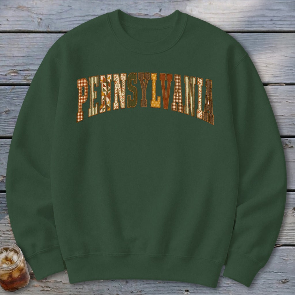 Pennsylvania Faux Embroidery Letters Sweatshirt