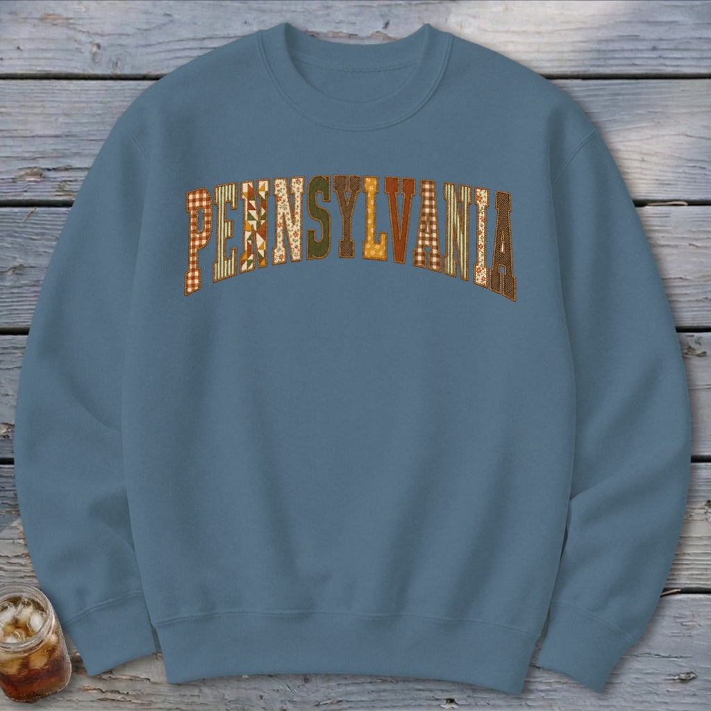 Pennsylvania Faux Embroidery Letters Sweatshirt