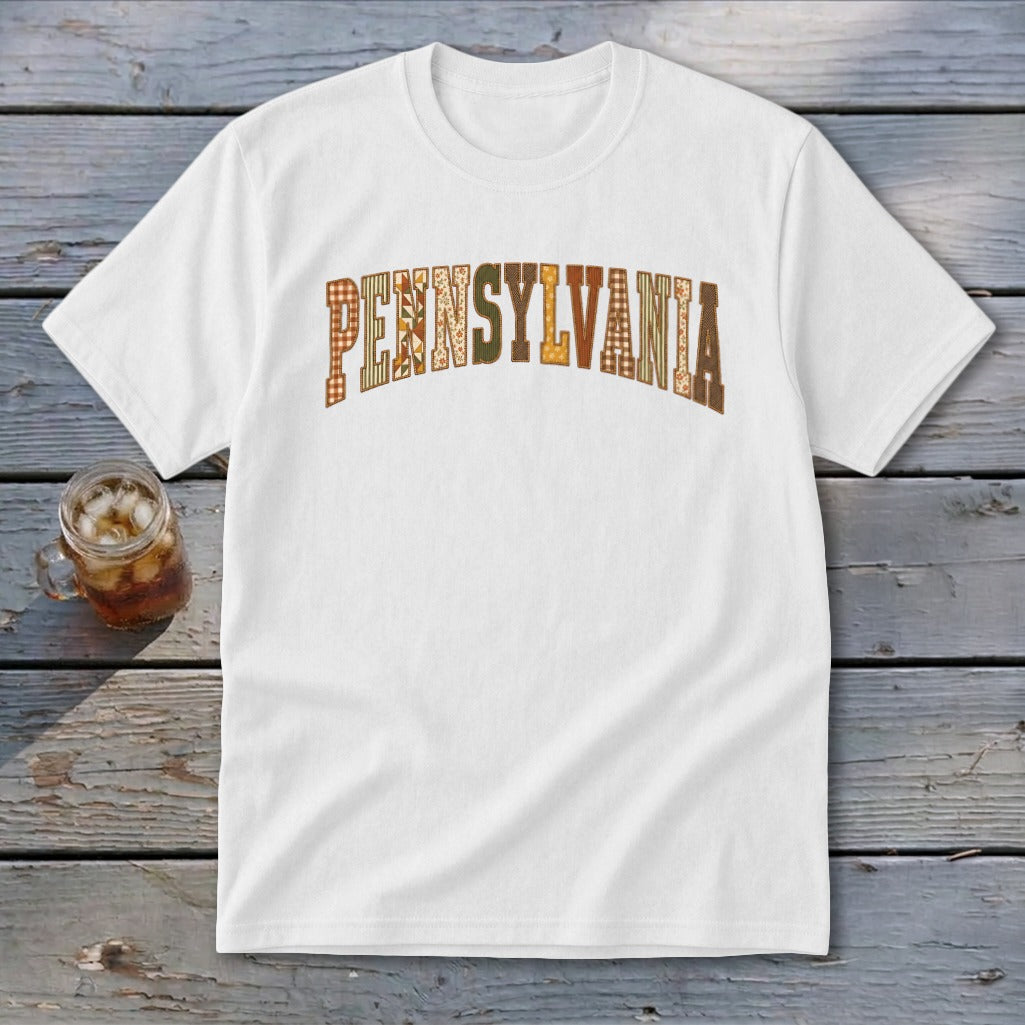 Pennsylvania Faux Embroidery Letters Youth Tee