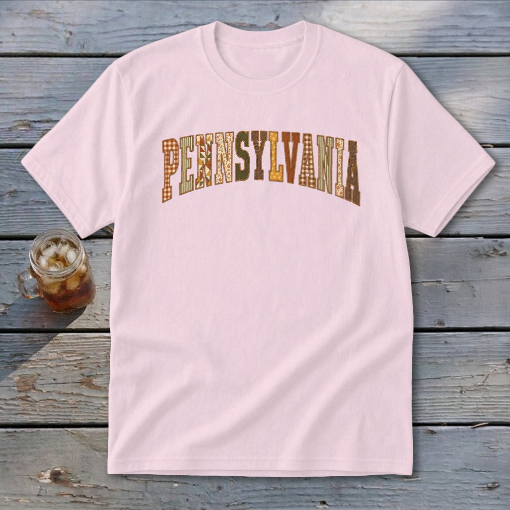 Pennsylvania Faux Embroidery Letters Youth Tee
