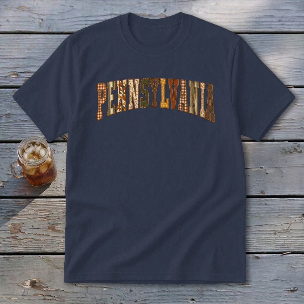 Pennsylvania Faux Embroidery Letters Youth Tee
