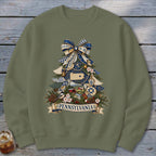 Pennsylvania Faux Patchwork Christmas Tree Sweatshirt