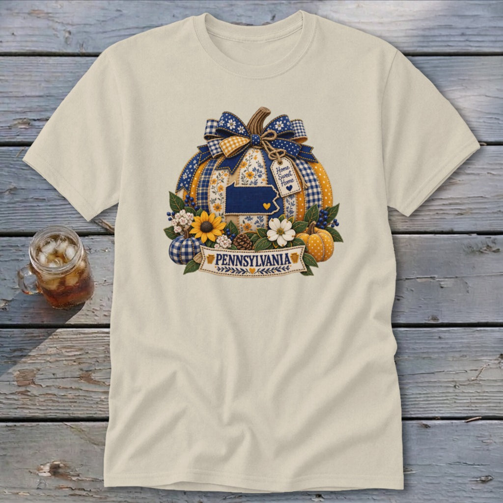 Pennsylvania Faux Patchwork Pumpkin Classic Tee