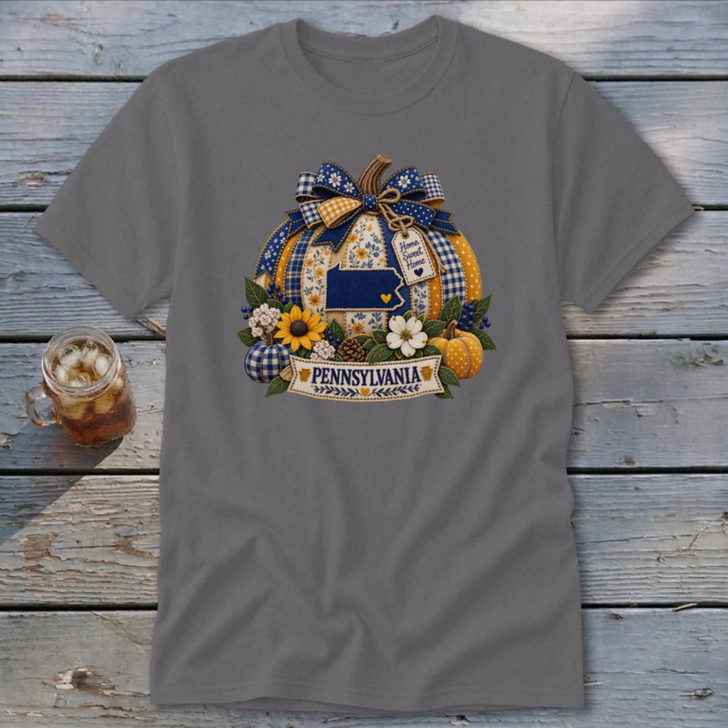 Pennsylvania Faux Patchwork Pumpkin Classic Tee