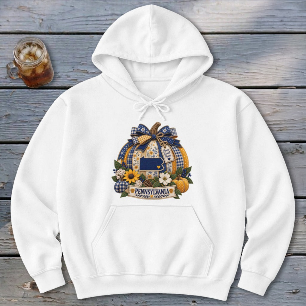Pennsylvania Faux Patchwork Pumpkin Hoodie