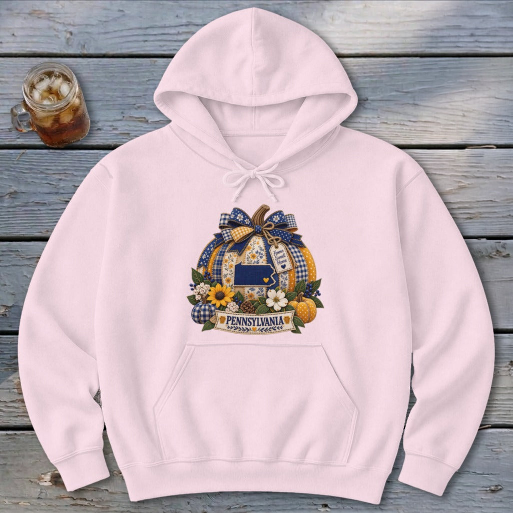 Pennsylvania Faux Patchwork Pumpkin Hoodie