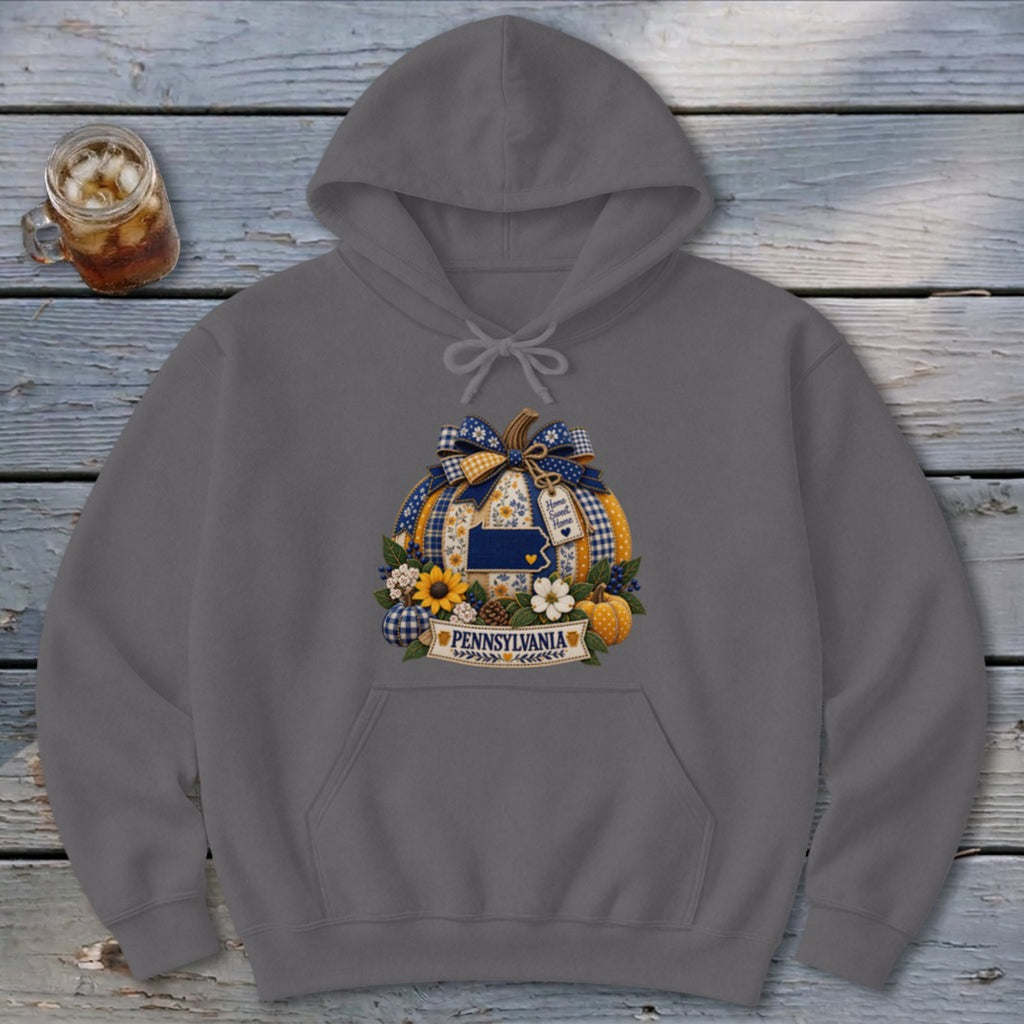 Pennsylvania Faux Patchwork Pumpkin Hoodie